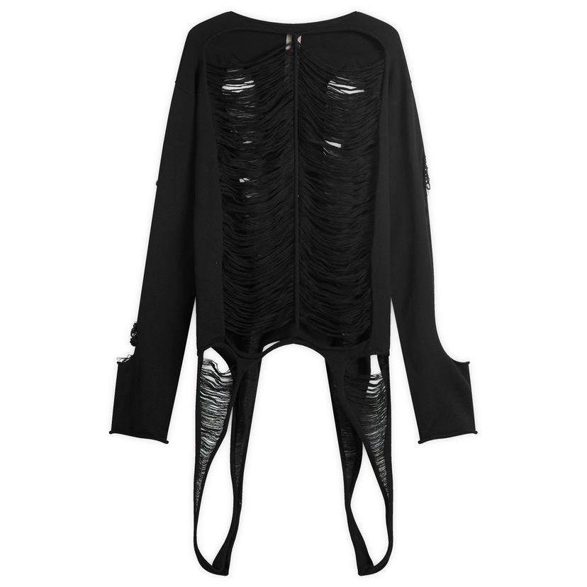 Pleteni pulover Rick Owens Rick Owens Knit Malia Top, Size Large Črna | RR01E5671-KGRIDM-9