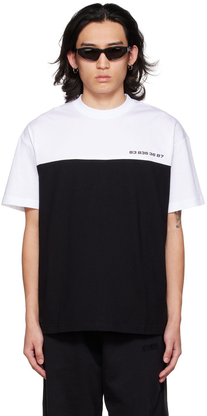 Majica VETEMENTS Numbered Color Block T-Shirt Črna | VL14TR360B