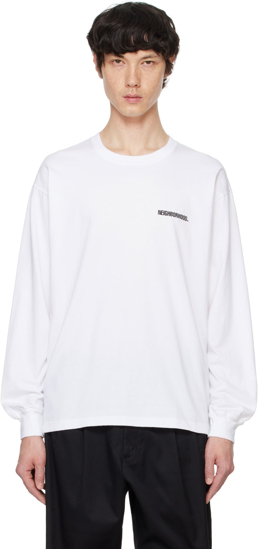 Majica Neighborhood Long Sleeve T-Shirt Bela | 242PCNH-LT01