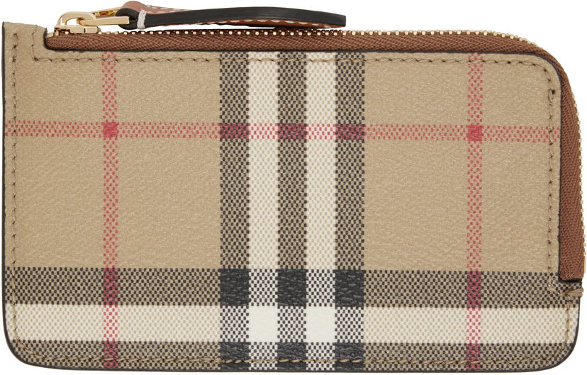 Denarnica Burberry Burberry Check Zip Card Holder Bež | 8109804