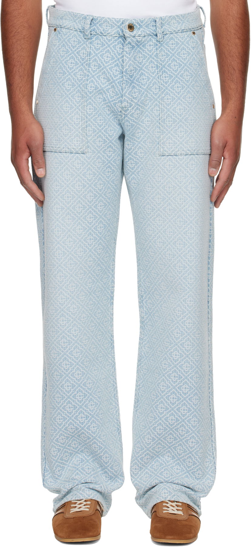 Kavbojke Casablanca Casablanca Relaxed Monogram Jeans Modra | MPF25-TR-331-01