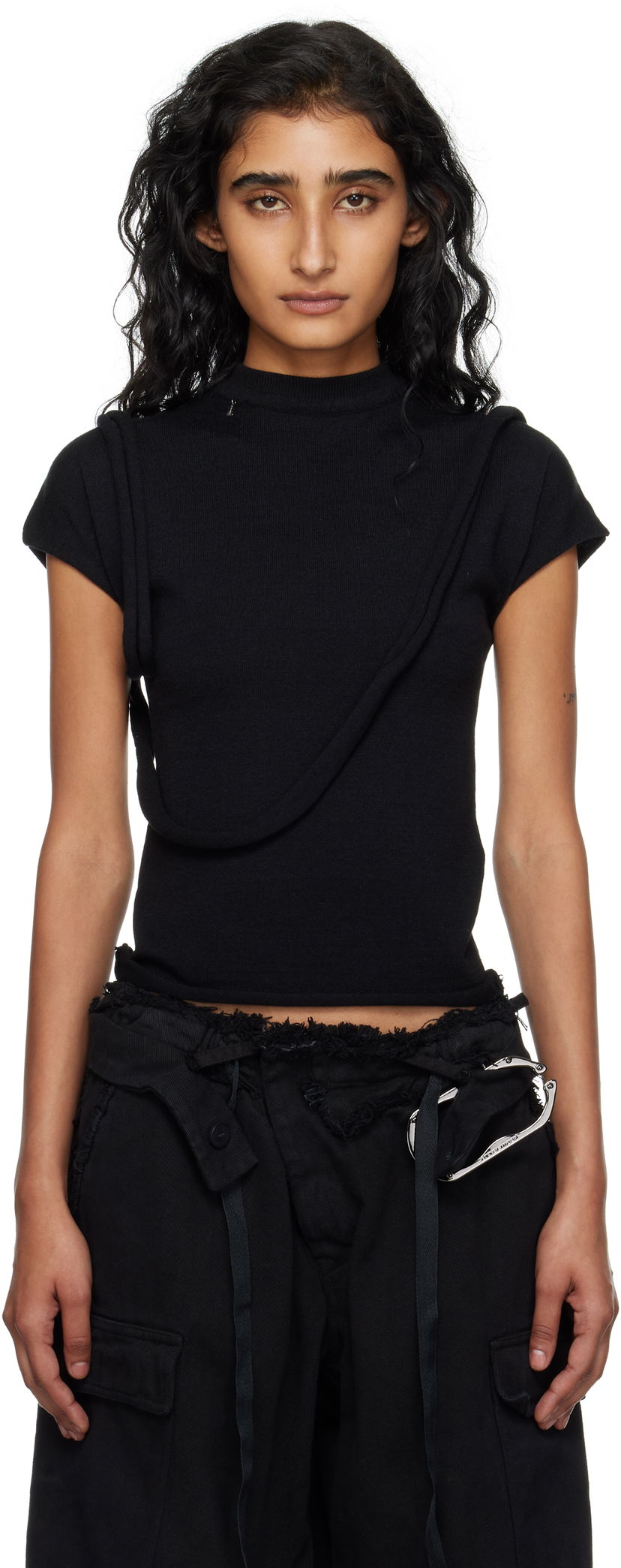 Majica Ottolinger Ottolinger Deconstructed Knit T-shirt Črna | 107-106107-01