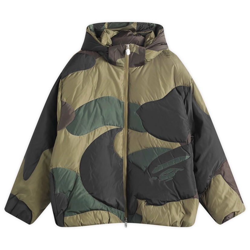 Puhovka BAPE Bathing Ape 1st Camo Down Jacket, Size Large Zelena | 001DNK801304M-GRN