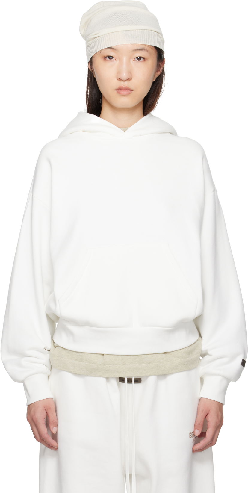 Pulover Fear of God Fear of God ESSENTIALS Classic Fit Hoodie Bela | 192SP255544FW