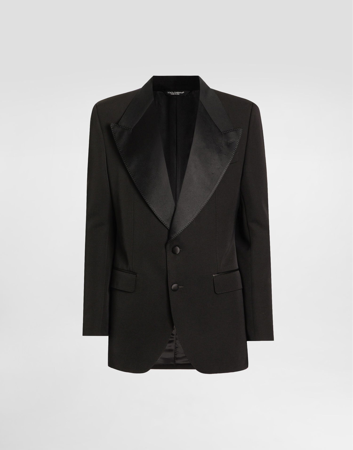 Jakna Dolce & Gabbana Dolce & Gabbana Single-Breasted Wool and Silk Blend Jacket Črna | G2VO2TGJ865N0000, 0