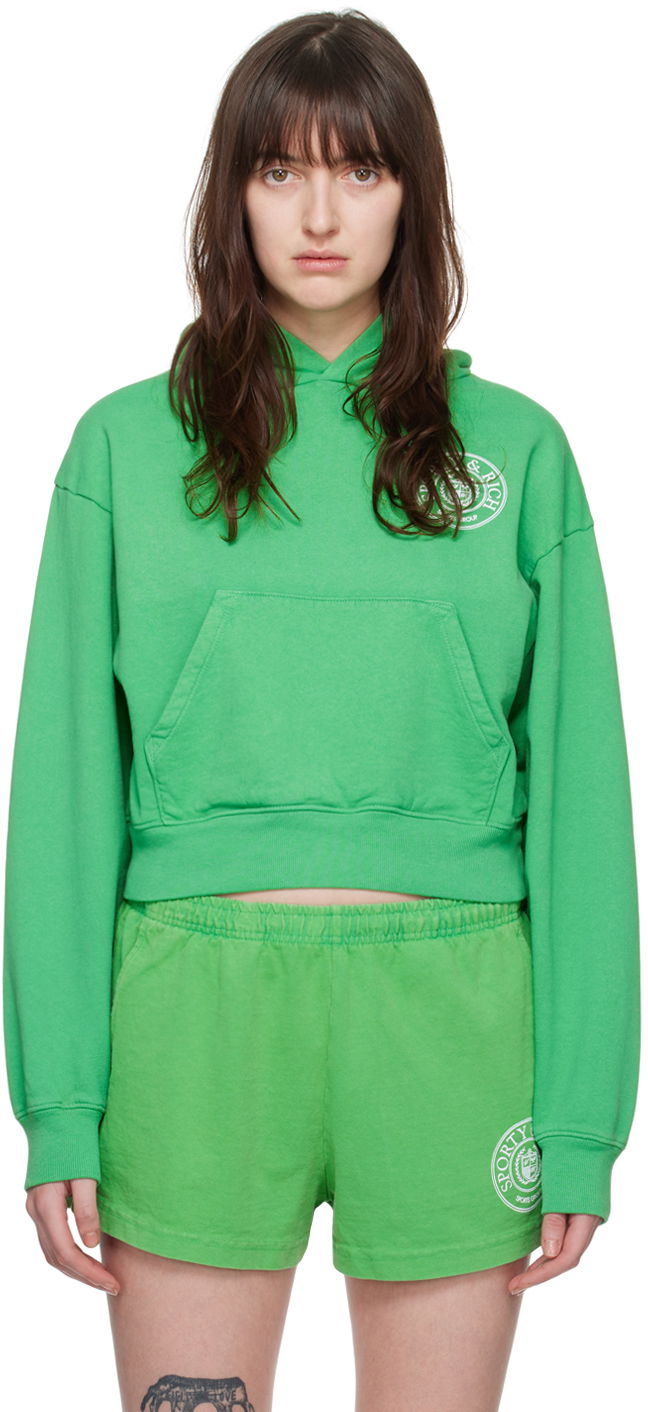 Pulover Sporty & Rich Connecticut Crest Hoodie Zelena | HCAW2319VE
