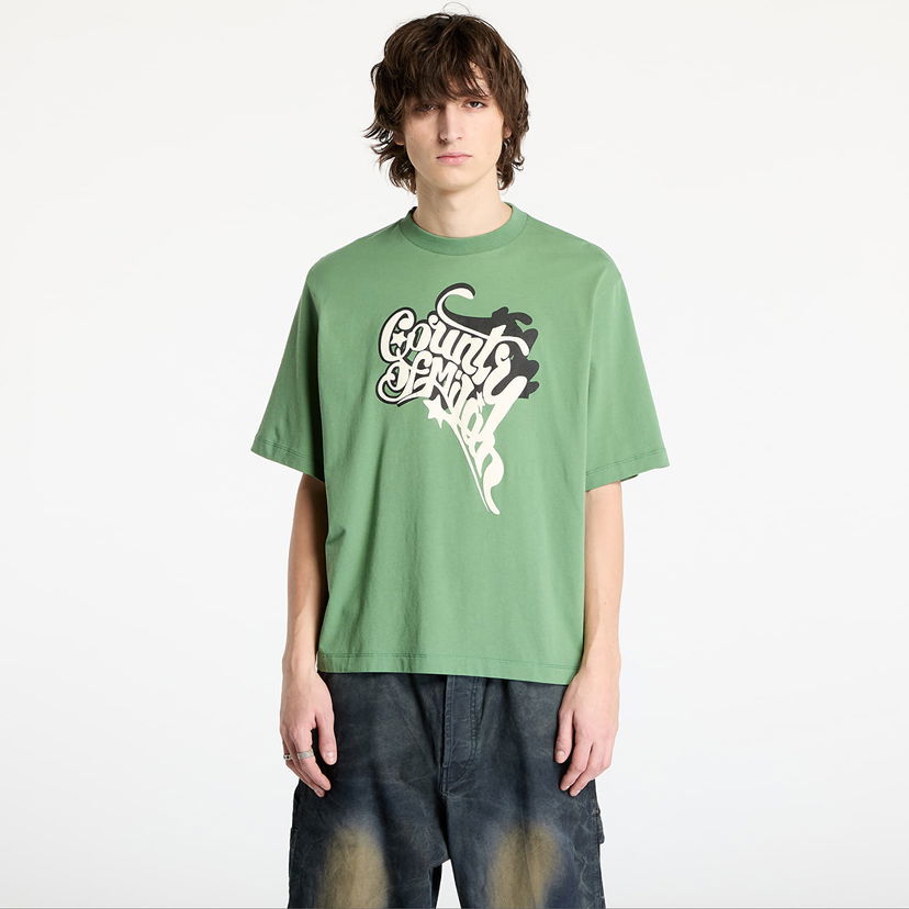 Majica Marcelo Burlon Marcelo Burlon County Melted Boxy T-Shirt Zelena | CMAA05AS25JER005526F