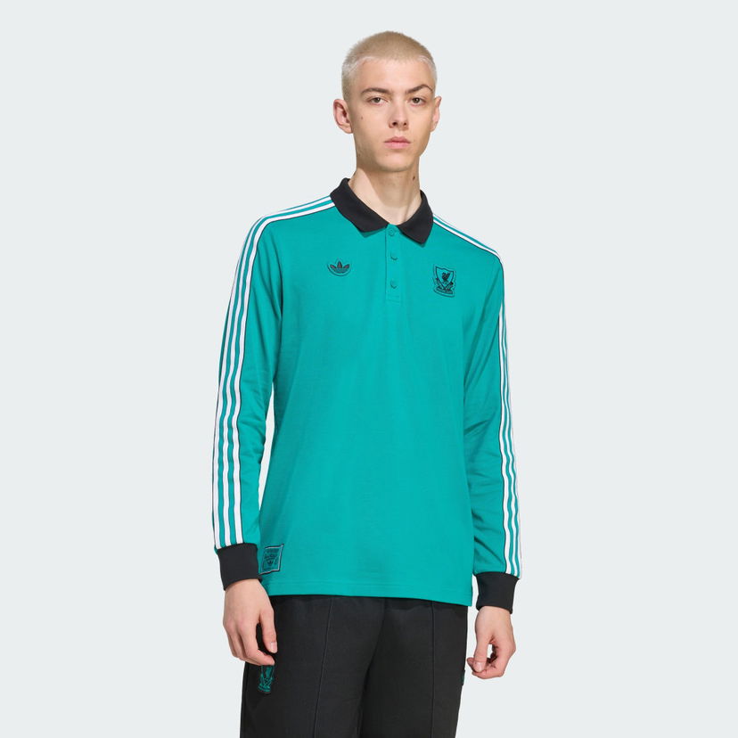 Polo majica adidas Performance Liverpool FC Terrace Icons Turkizna | JW5471