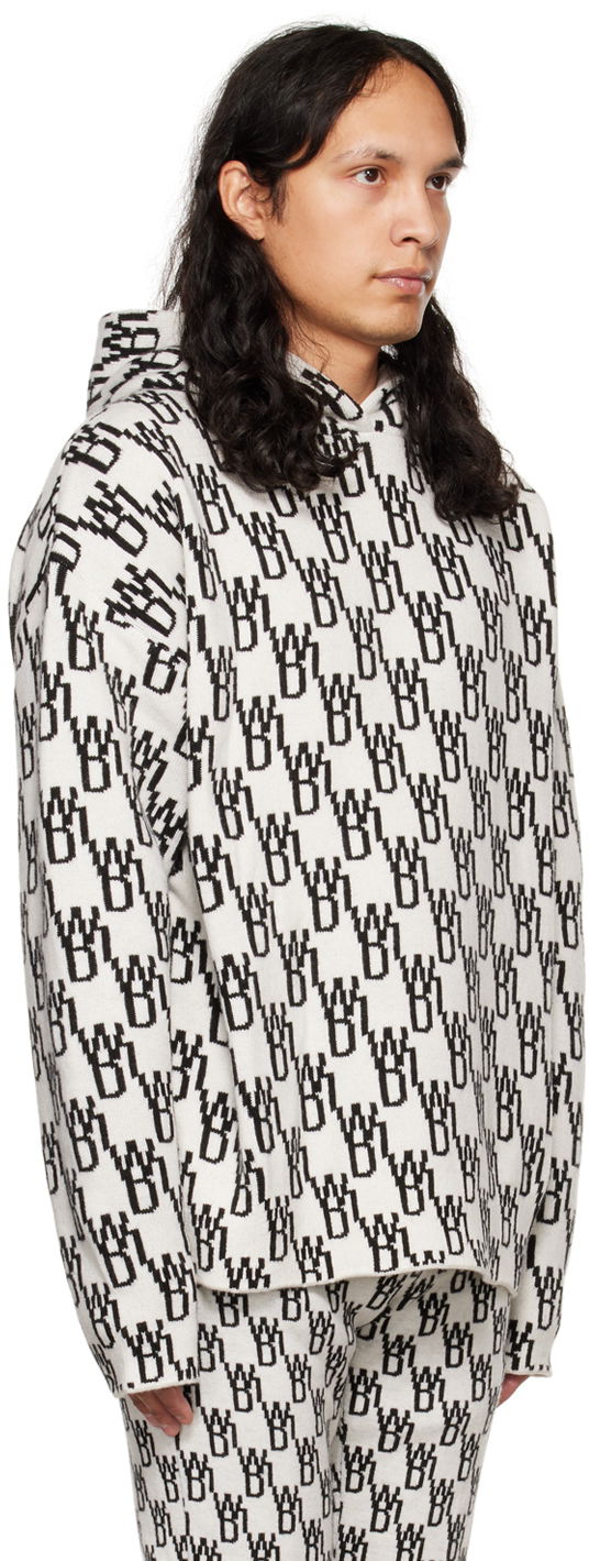 Pleteni pulover We11done We11done Graphic Print Hoodie Bela | WD-KT3-22-628-U-IV, 1
