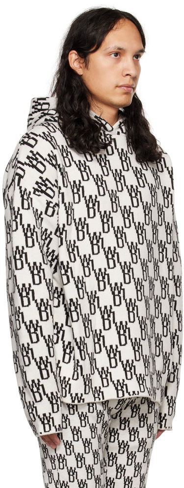 Pleteni pulover We11done We11done Graphic Print Hoodie Bela | WD-KT3-22-628-U-IV, 1