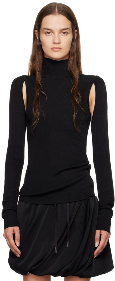 Pleteni pulover Helmut Lang Helmut Lang Air Cutout Turtleneck Črna | O06HW702, 0