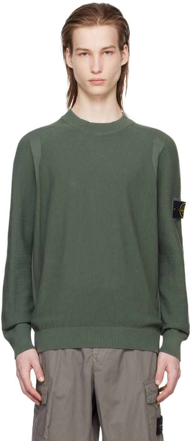 Pleteni pulover Stone Island Patch Sweater Zelena | 8015536B4