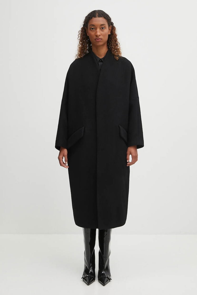 Plašči Maison Margiela MM6 Maison Margiela Wool Coat Črna | S52AA0192.M35469.900
