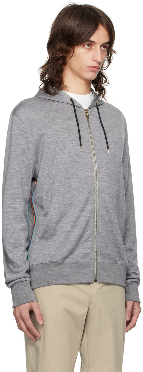 Pulover Paul Smith Paul Smith Signature Stripe Zip Hoodie Siva | M1R-300S-H00035-72, 1