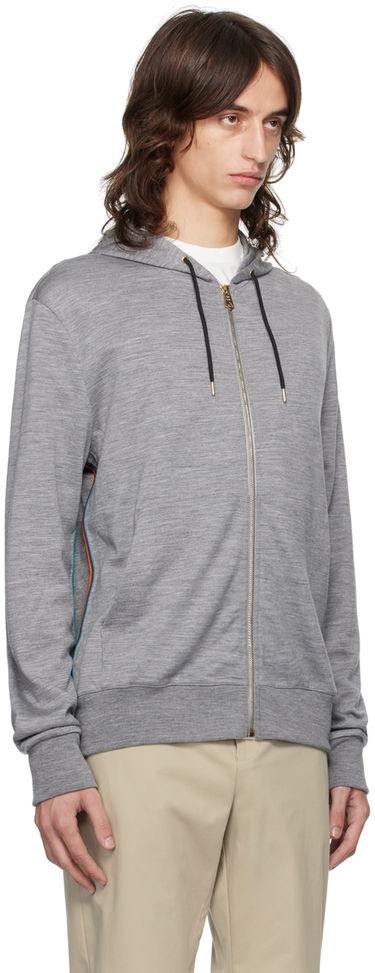 Pulover Paul Smith Paul Smith Signature Stripe Zip Hoodie Siva | M1R-300S-H00035-72, 1