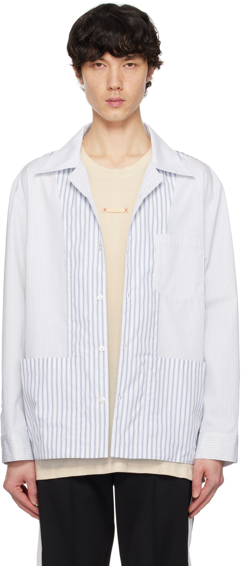 Srajce Maison Margiela Maison Margiela Stripe Shirt Modra | S50DT0047 MTN054