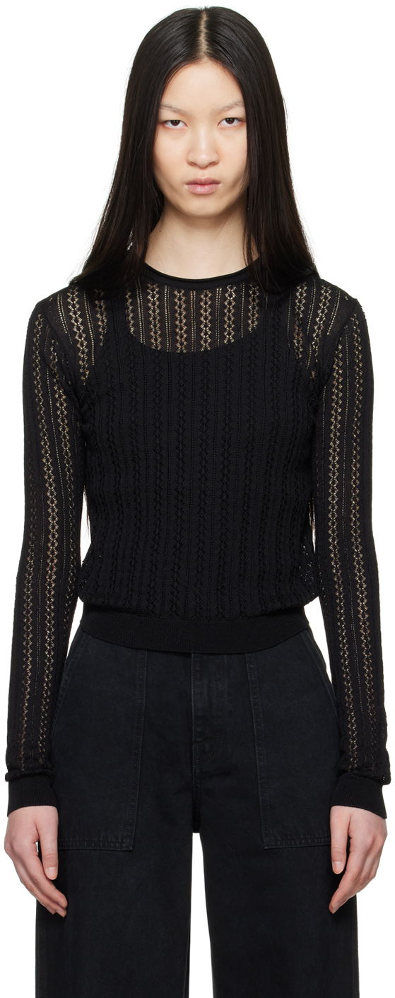 Pleteni pulover Khaite The Colleen Black Sweater Črna | 9606118