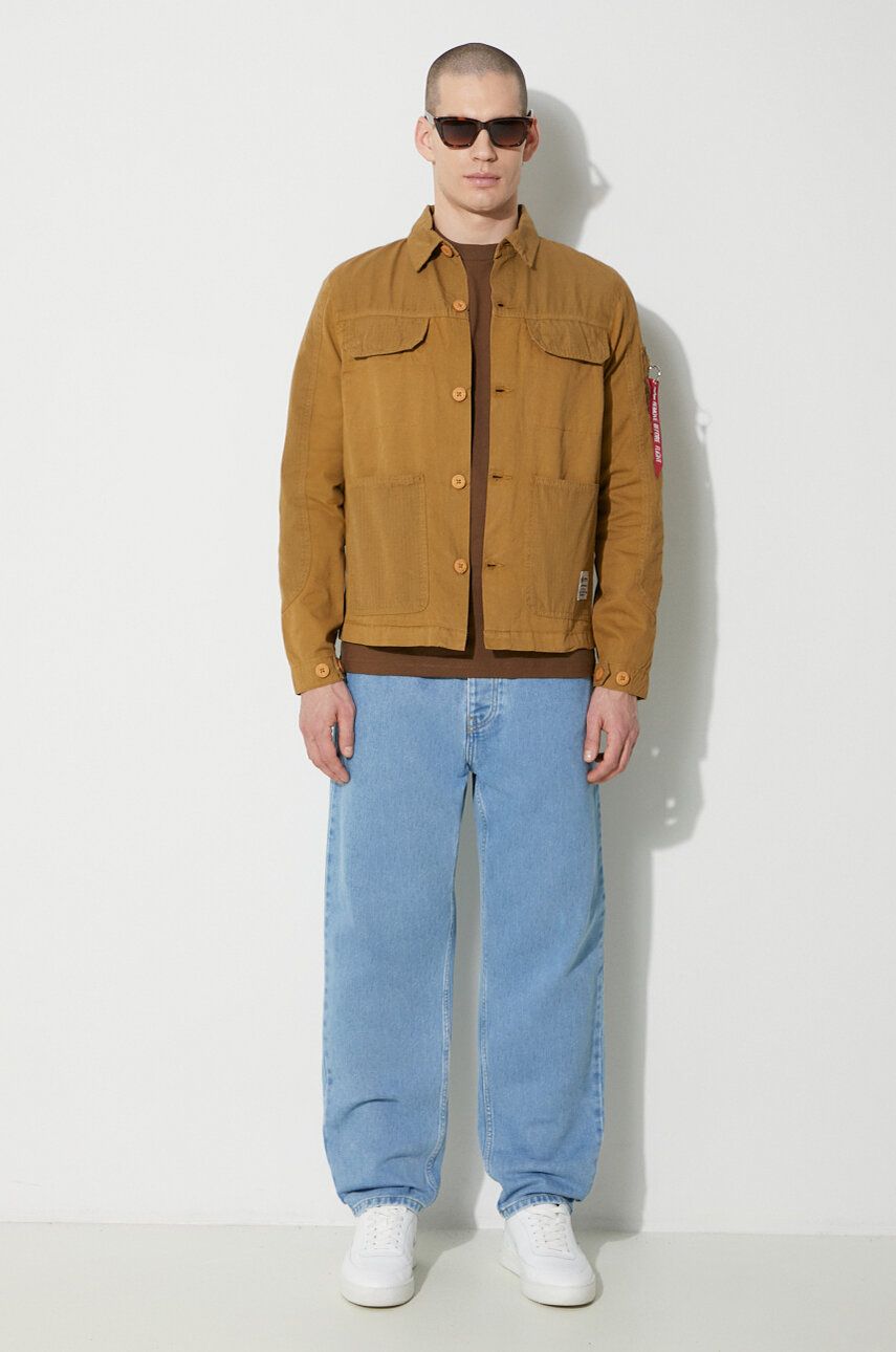 Srajce Alpha Industries Color Block Shirt Bež | 146110, 1