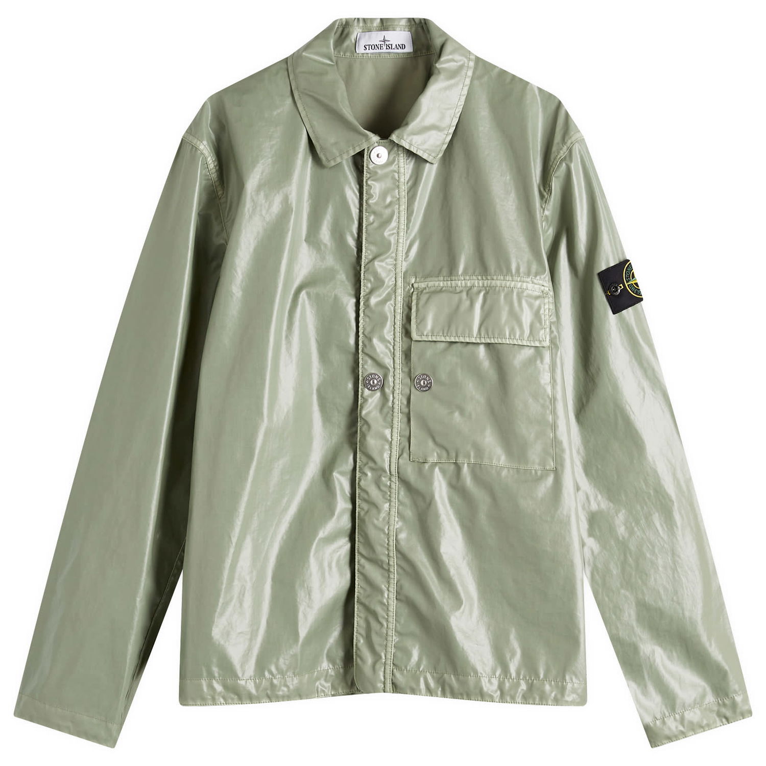 Vetrovka Stone Island Mussola Gommata-TC Shirt Jacket, Size Large Zelena | K1S151200001-V0055, 0