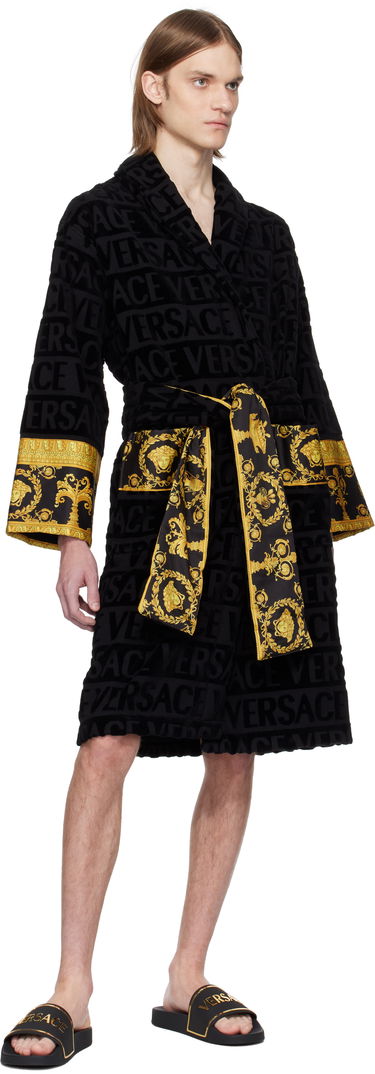 Superge in čevlji Versace Versace Logo Pool Slides Črna | 1018496_1A13176, 4