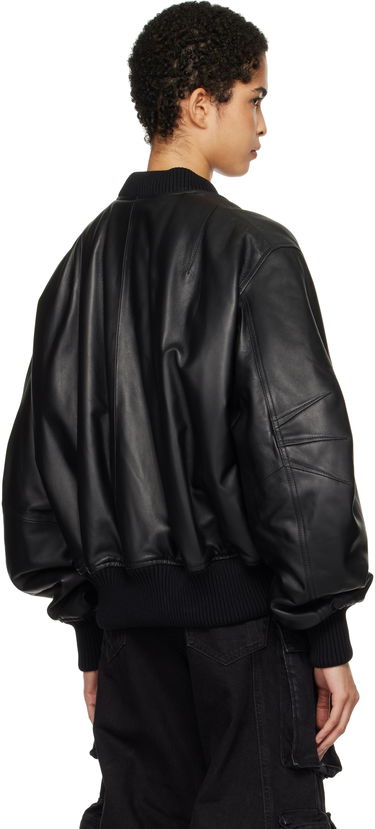 Bomber jakna The Attico The Attico Anja Leather Bomber Jacket Črna | 250WCB00004 LBT128AA, 2