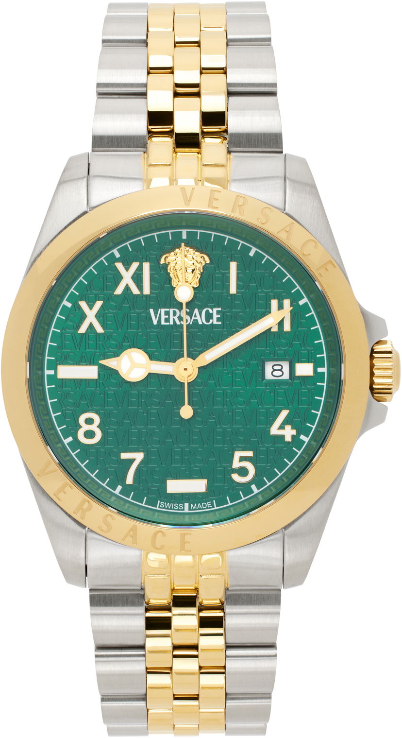 Ure Versace Green Dial & Gold & Silver Bracelet Watch Zelena | VE9H00524