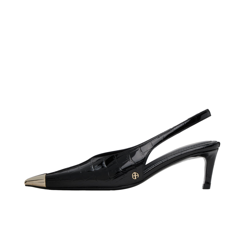 Superge in čevlji Anine Bing Croc-Embossed Slingback Pumps Črna | A-14-10397-010