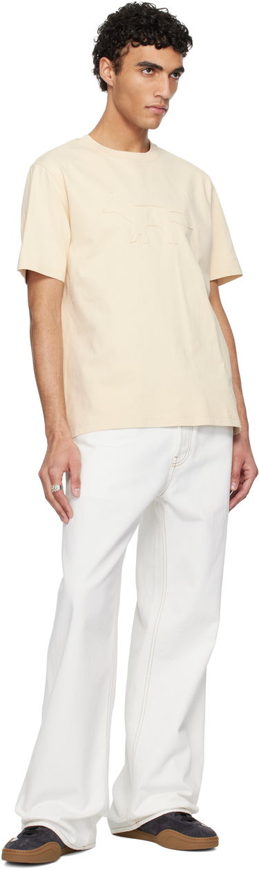 Majica MAISON KITSUNÉ Maison Kitsuné Profile Fox Comfort T-Shirt Bež | OM00121KJ0118, 3