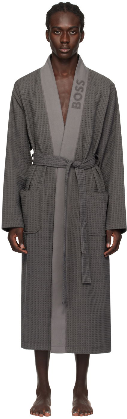 Pižame BOSS Jacquard Robe Siva | 50510756