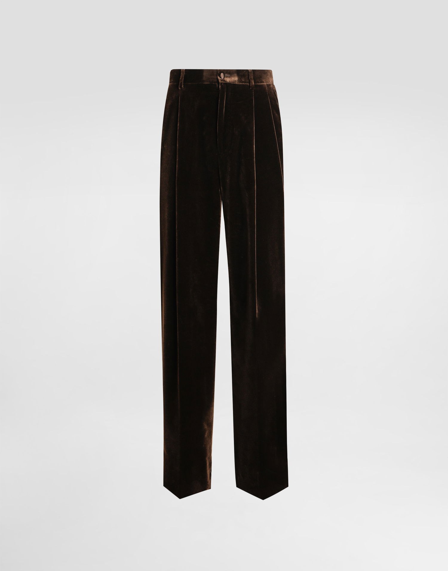 Hlače Dolce & Gabbana Dolce & Gabbana Smooth Velvet Pleated Trousers Rjava | GP0N5TFUVG7M0937, 0