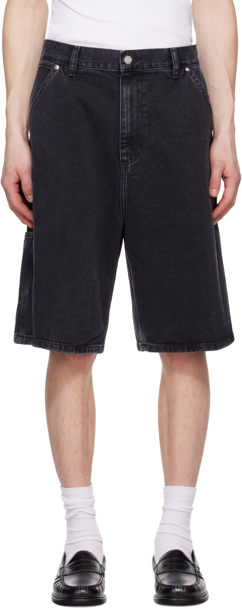 Kratke hlače Carhartt WIP Carhartt WIP Rivet Denim Shorts Črna | I034319
