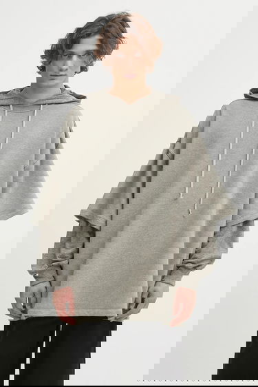 Pulover Rick Owens Rick Owens DRKSHDW Tommy Hustler Hoodie Siva | DU02E7271.FGMJGM, 0