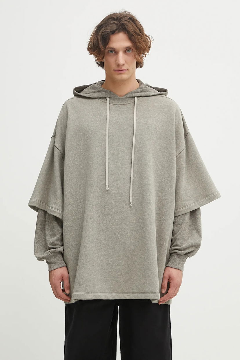 Pulover Rick Owens Rick Owens DRKSHDW Tommy Hustler Hoodie Siva | DU02E7271.FGMJGM