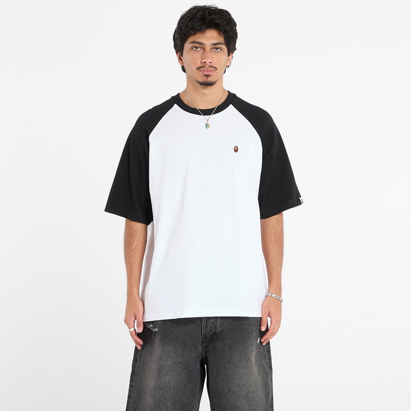 Majica BAPE One Point Relaxed Fit Raglan Tee Bela | 001CSL801306MWHT