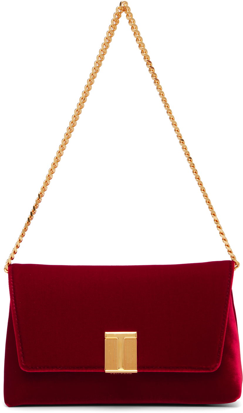 Torbica Tom Ford TOM FORD Velvet Mini Bag Rdeča | L1886-TVE001X