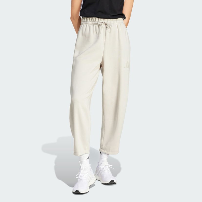 Hlače adidas Performance Fleece Barrel Pants Bež | JD9981