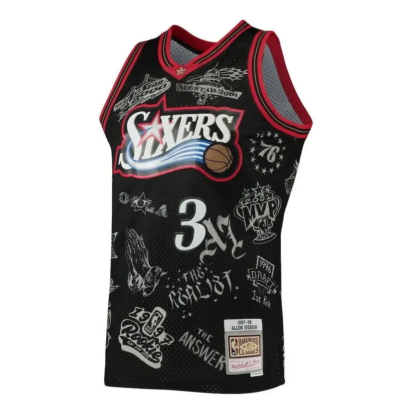 Dres Mitchell & Ness Philadelphia 76ers 1998 World Tour Swingman Jersey Črna | SMJYDX21038-P76BLCK