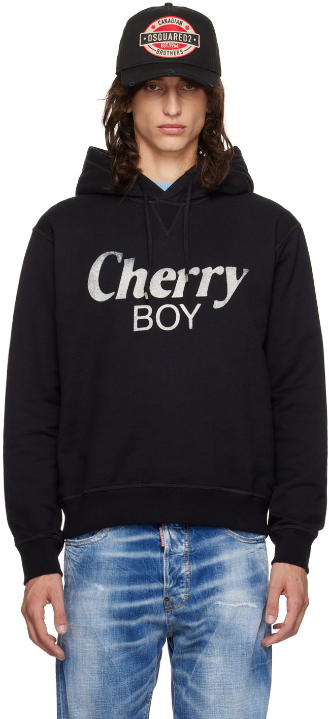 Pulover DSQUARED2 Dsquared2 'Cherry Boy' Hoodie Črna | S71GU0670_S25551, 0