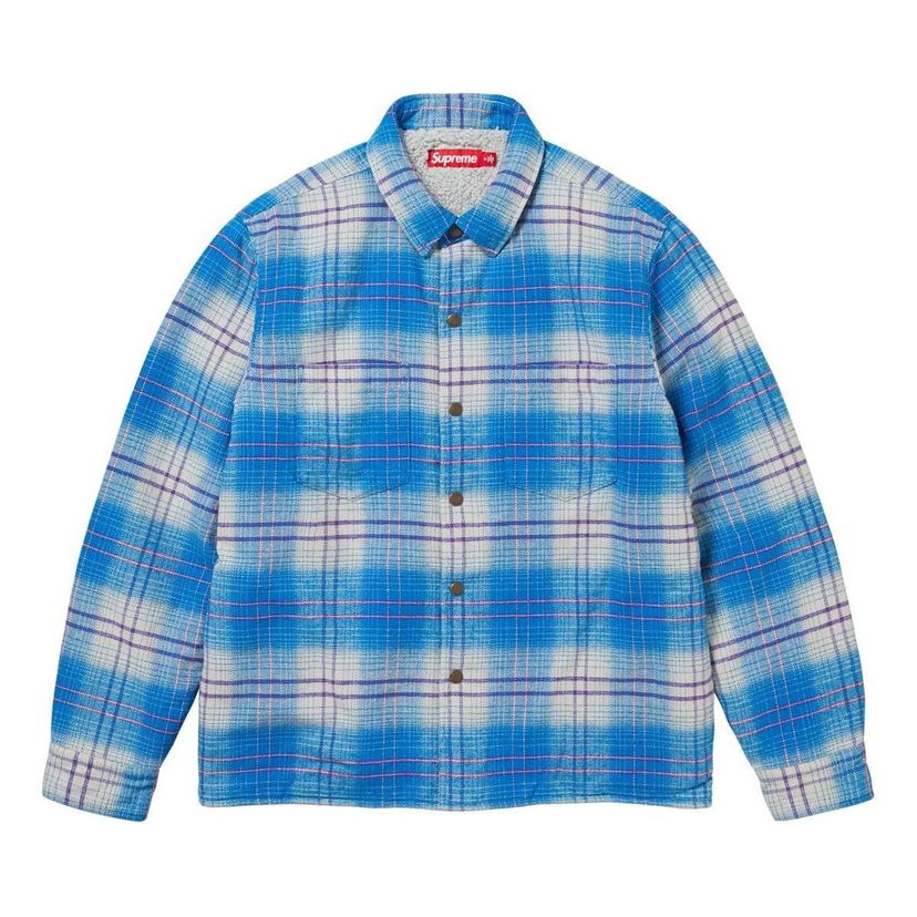 Srajce Supreme Lined Plaid Shirt Jacket Modra | SUP-FW23-192