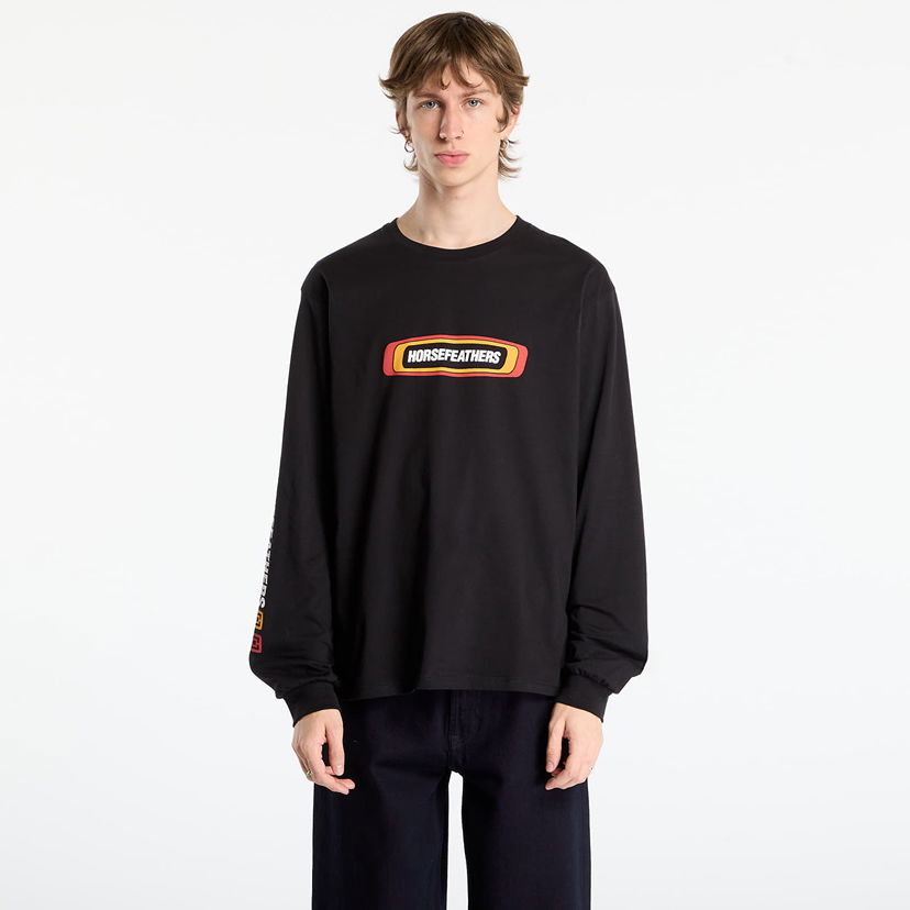 Majica Horsefeathers Raceway Long Sleeve T-Shirt Črna | SM1393B