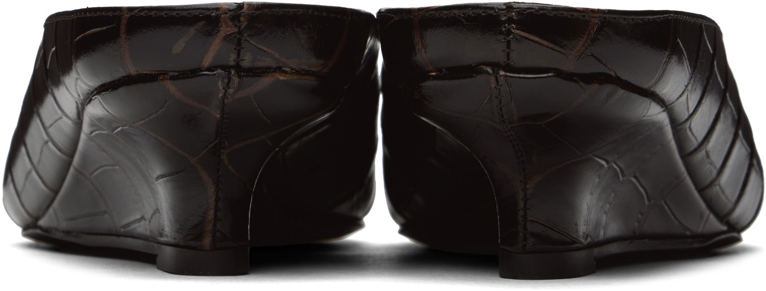 Superge in čevlji TOTEME Sharp Croco-Embossed Wedge Mules Rjava | 251-WAS0179-LE0076, 1
