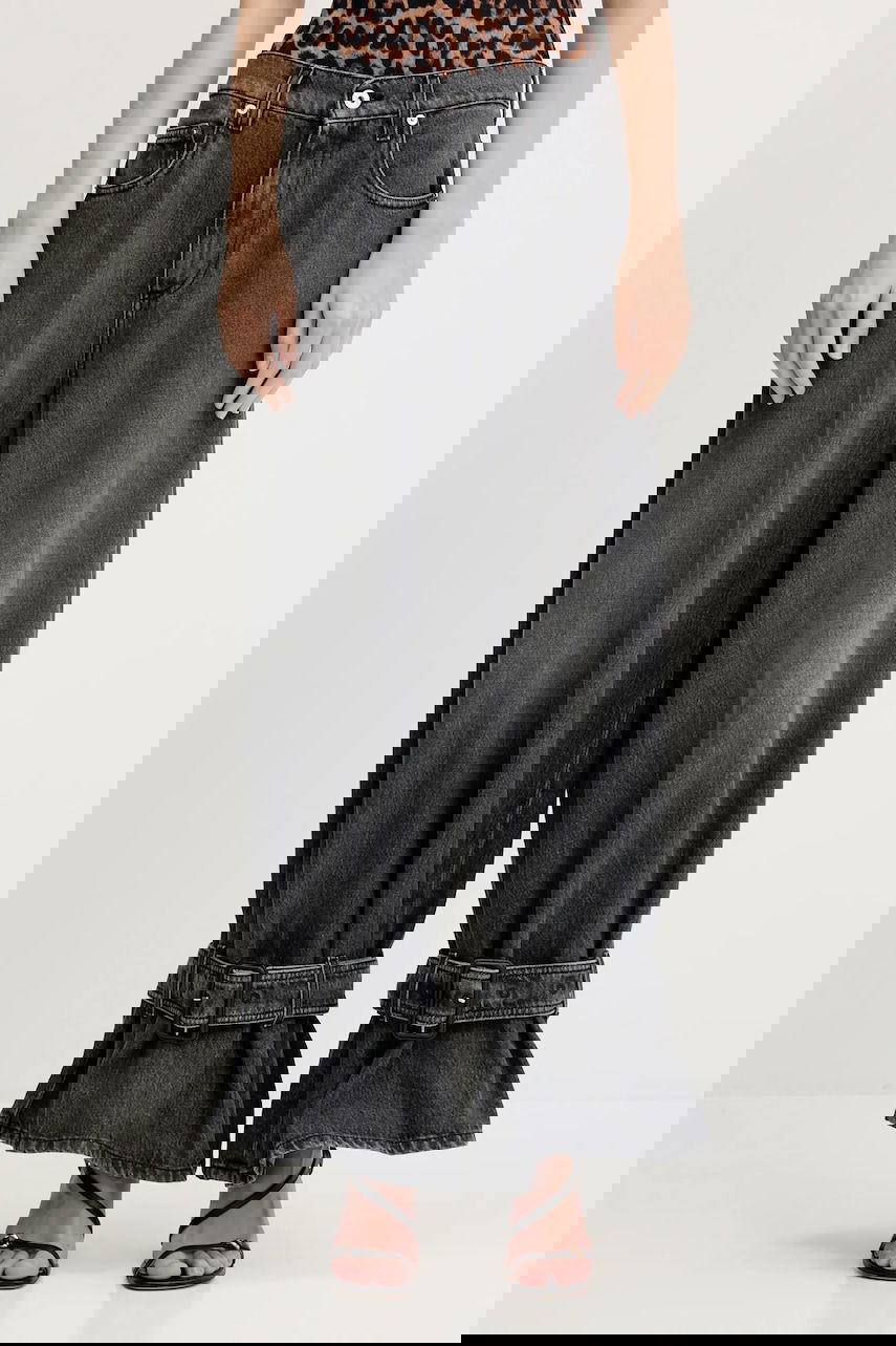 Kavbojke JW Anderson JW Anderson Buckled Cuff High Waist Jeans Črna | DT0109.PG1745.929, 0