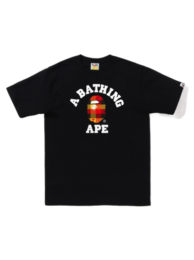 Majica BAPE Block Check College Tee Črna | 1I80-110-032