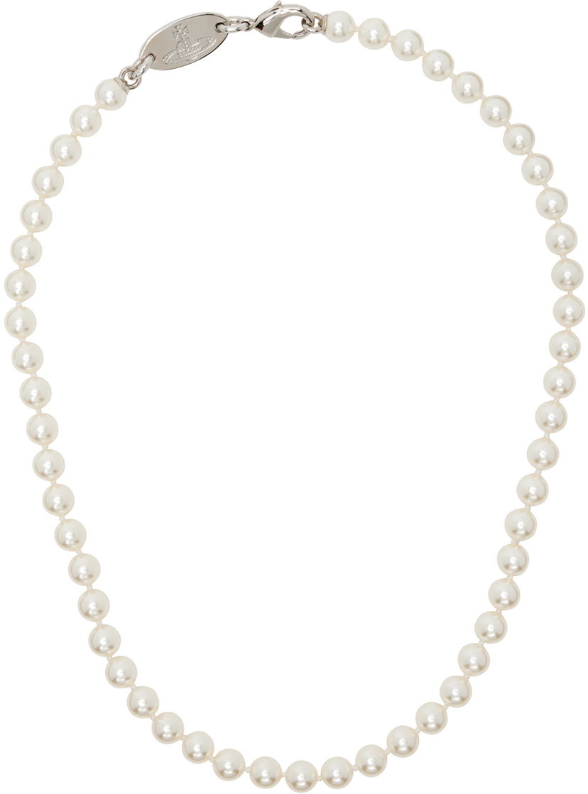 Ogrlica Vivienne Westwood Vivienne Westwood Stuart Pearl Necklace Bela | 63010087-02P155-IM