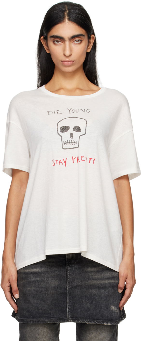 Majica R13 R13 'Die Young Stay Pretty' T-Shirt Bela | R13WK141-K114B