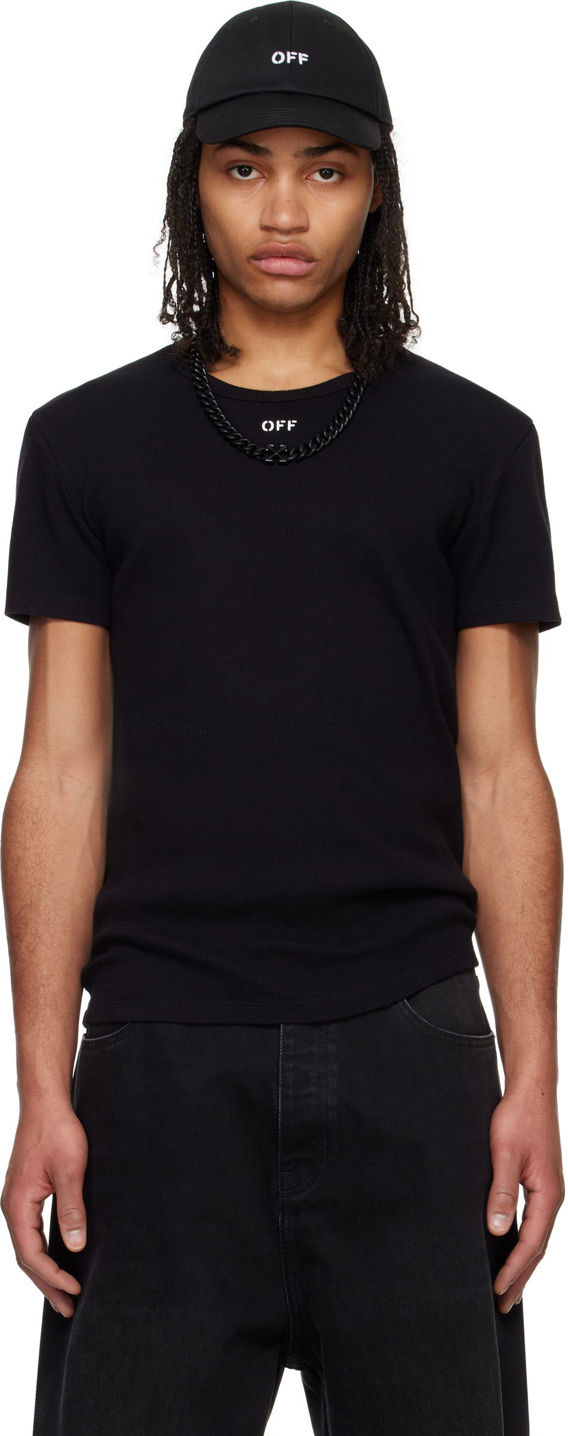Majica Off-White Off-White Stamp Rib T-Shirt Črna | OMUY007C99JER0011001