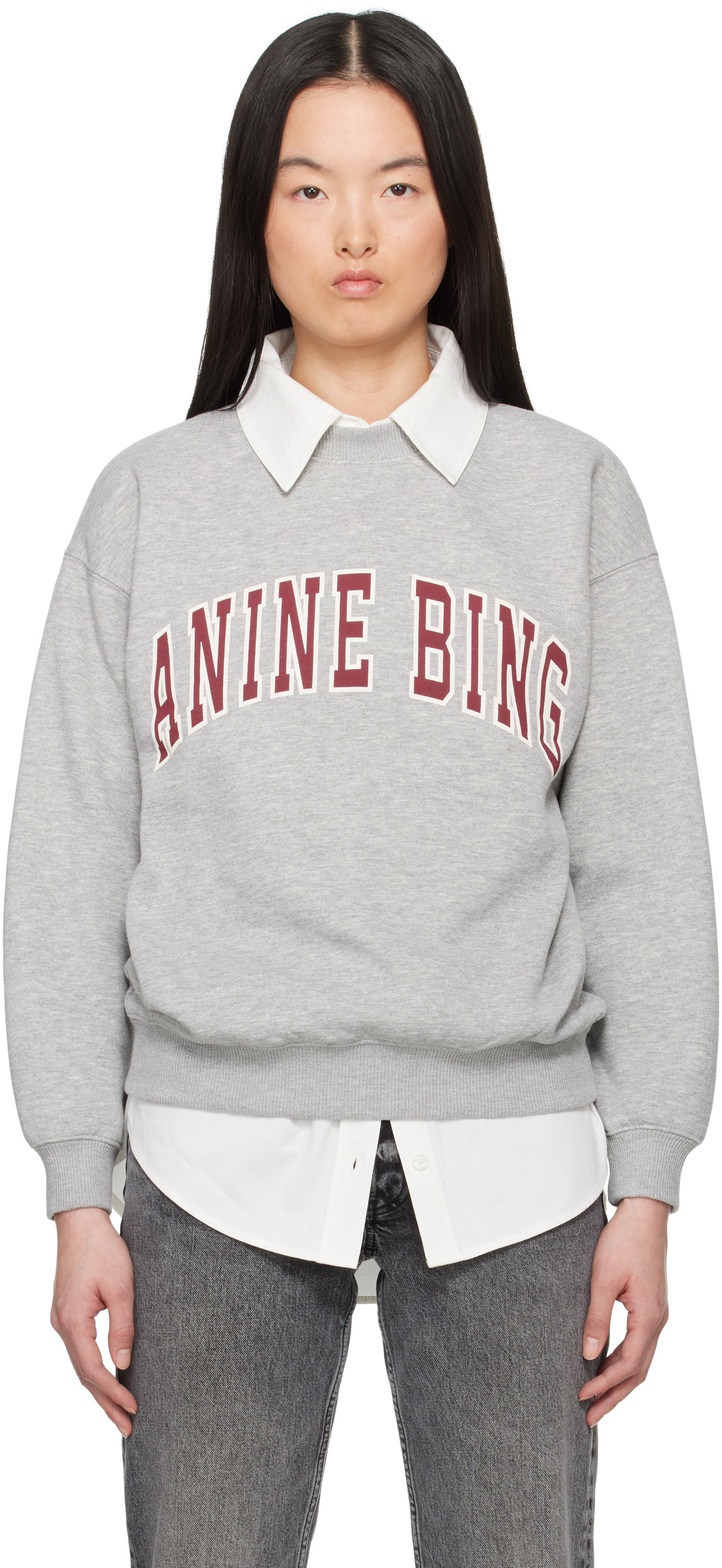 Pleteni pulover Anine Bing Anine Bing Spencer Sweatshirt Siva | A-08-11451-GRM1, 0