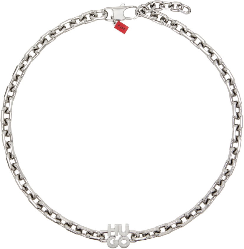 Ogrlica BOSS Chain Necklace With Logo Pendant Kovinski | 50536254