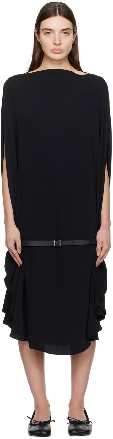 Obleke Maison Margiela MM6 Belted Midi Dress Črna | S52DD0037 S43455