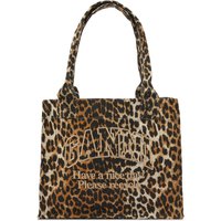 Tote bag GANNI Leopard Print Easy Shopper Tote Bag Rjava | A5807-943, 1